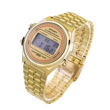 Retro digitálky legendární digitální hodinky kulaté zlaté